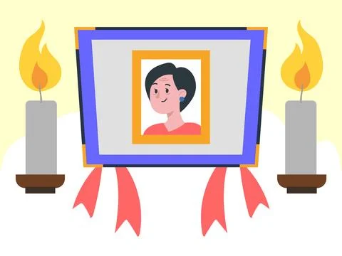 Mourning Concept Illustration Style Stock Illustration