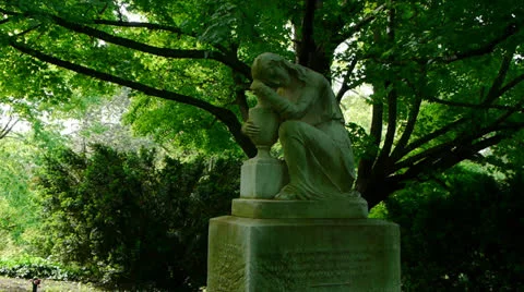 Mourning Statue in Cemetery Video stock 24136514