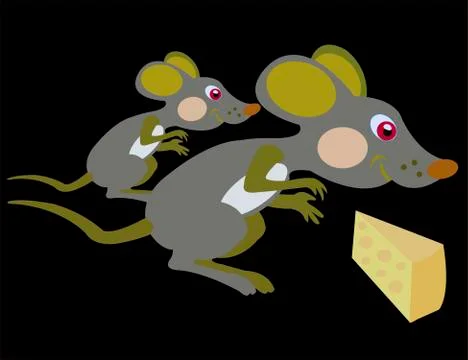 Mouse and cheese Stock Illustration