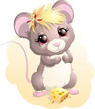 Mouse and cheese Stock Illustration
