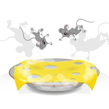 Mouse and cheese Stock Illustration