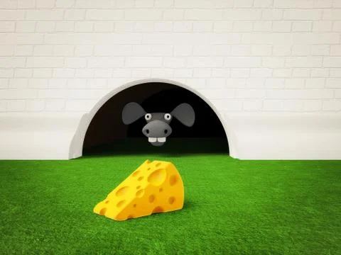 Mouse and cheese Stock Illustration