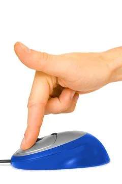 Mouse and finger Stock Photos
