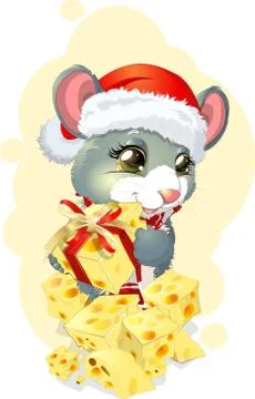 Mouse and gift Stock Illustration