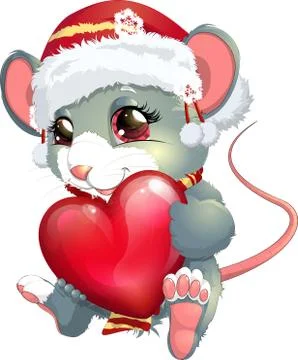 Mouse and heart Stock Illustration
