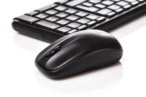 Mouse and keyboard on white background Stock Photos