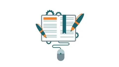 A mouse and a pen on a paper document Stock Footage 311754369