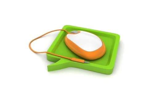 Mouse and speech bubble Free Stock Illustration