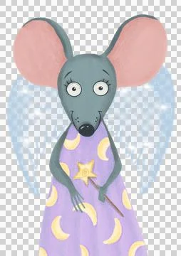 Mouse angel with wings Stock Illustration