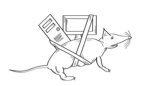 Mouse animal and computer 스톡 일러스트