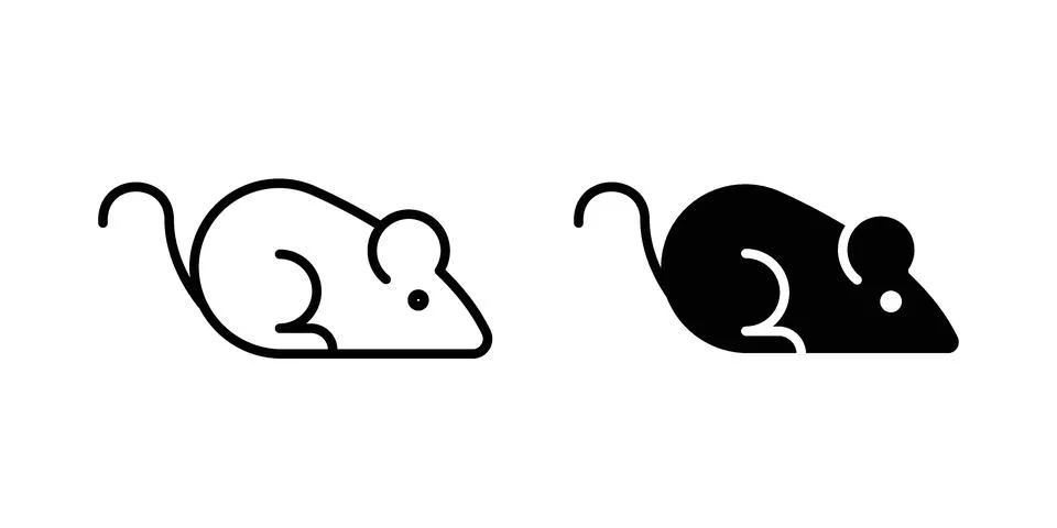 Mouse animal icon bundle for website design projects Illustrazione stock
