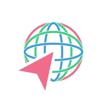 Mouse Arrow Click Web icon, modern flat design color sign vector Stock Illustration