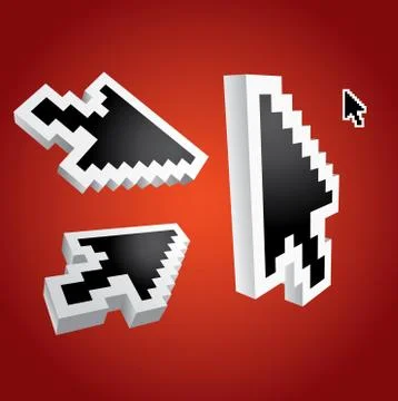 Mouse arrow pointers - 3d illustration Stock Illustration