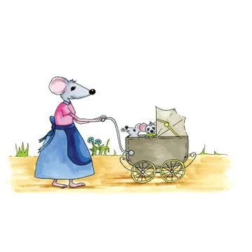 Mouse - babies Stock Illustration