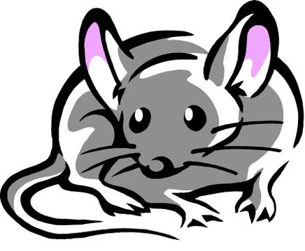 Mouse with big pink ears Stock Illustration