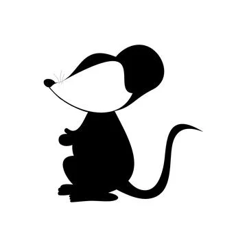 Mouse black abstract on white background Stock Illustration