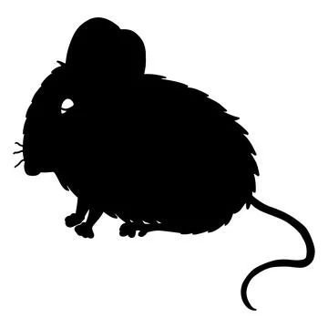 Mouse Black Silhouette Stock Illustration