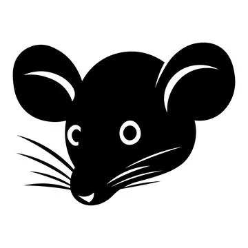Mouse black vector icon on white background Illustrazione stock