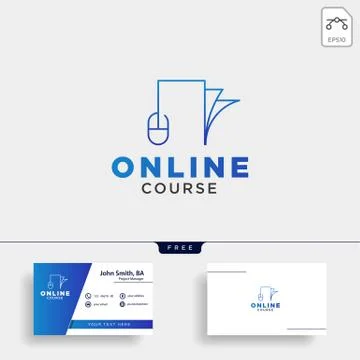 Mouse book line , online learning line logo template vector illustration icon Stock Illustration