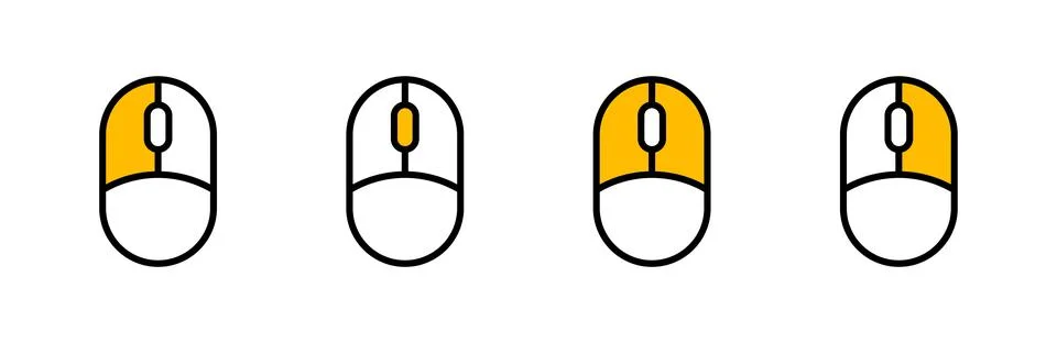 Mouse button click icon set. Scroll function indicator symbol. Mouse wheel .. イラスト素材