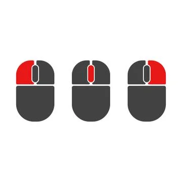 Mouse buttons click isolated vector icons set. Computer mouse buttons indicat Illustrazione stock