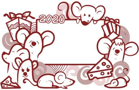 Mouse BW final Stock Illustration