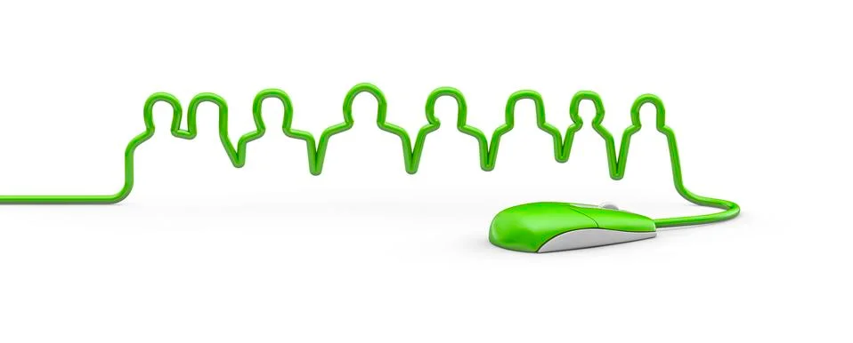 Mouse cable team panorama Illustrazione stock