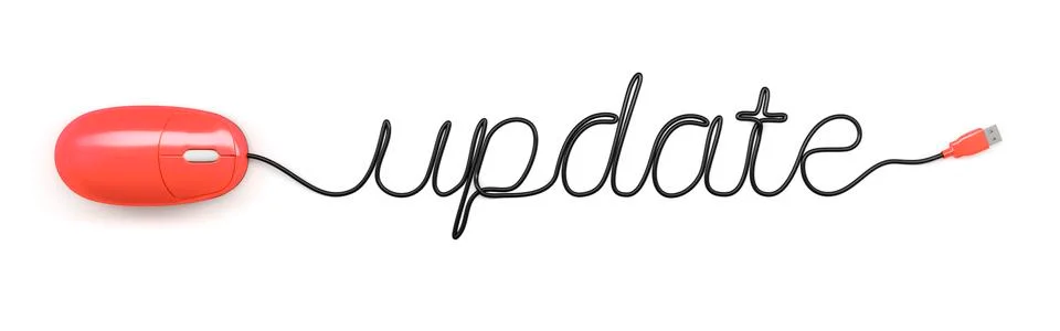 Mouse with cable text update Stock Illustration