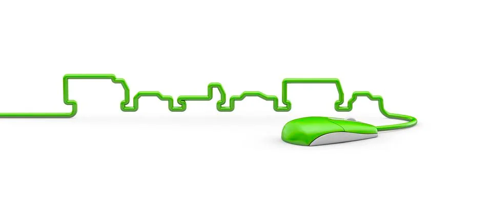 Mouse cable traffic panorama Ilustração Stock