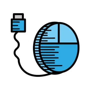 Mouse cable usb computer Stock Illustration