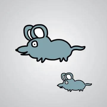 Mouse cartoon sketch Stock Illustration