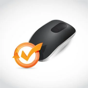 Mouse check mark cycle illustration Stock Illustration