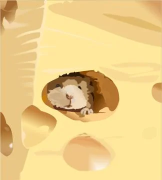 Mouse in cheese Stock Illustration