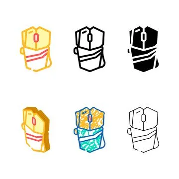 Mouse clean computer device color icon vector 库存插图