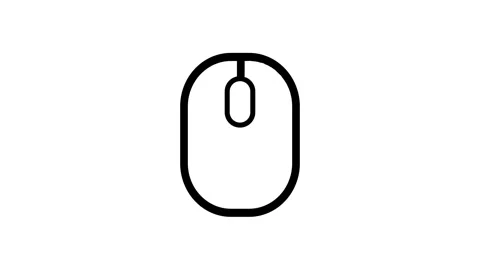 Mouse click animation on white background, pressing left mouse click, click.. Video stock 306728322