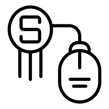 Mouse click button icon outline vector. Data blog イラスト素材