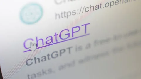 Mouse click on chatgpt artificial intelligence website on google. Stock Footage 267088171