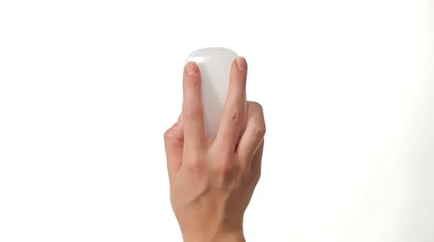 Mouse Click Hand Gestures on White Background Stock-Footage 27123002