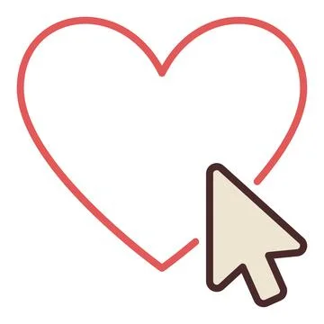 Mouse Click on Heart vector care colored icon or symbol イラスト素材