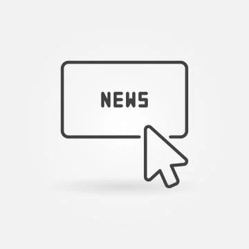 Mouse click on news button vector concept icon Illustrazione stock