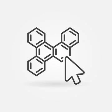 Mouse Click or Cursor on Chemistry Formula vector concept linear icon Illustrazione stock
