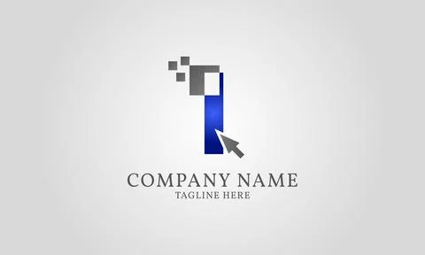 Mouse click pixel digital letter I Stock Illustration