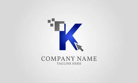 Mouse click pixel digital letter K Stock Illustration