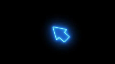 Mouse Click pointer, Computer Mouse Arrow Neon line Animation Stock Footage 321118051