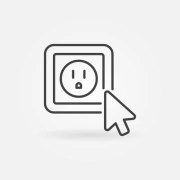 Mouse click on US Smart Socket vector icon in line style イラスト素材