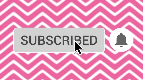 Mouse Clicking Subscribe Button and Bell Notification with White Border 스톡 동영상 99767586