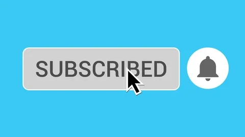 Mouse Clicking Subscribe Button and Bell... | Stock Video | Pond5