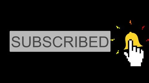 Mouse Clicking Subscribe Button and Bell Notification Stock Illustration