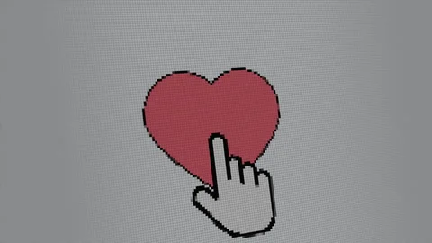 Mouse clicks on the heart icon or like icon many times on social media Stock-Footage 235734478