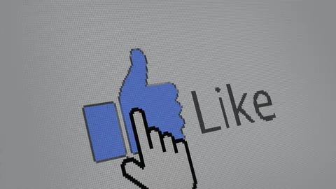 Mouse clicks on the thumb up icon or like icon many times on social media Stock-Footage 235734527
